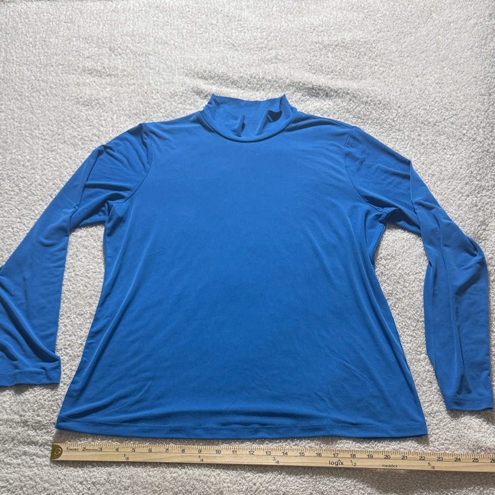 Susan Graver Women's Ocean Blue Long Sleeve Top Sz M Office